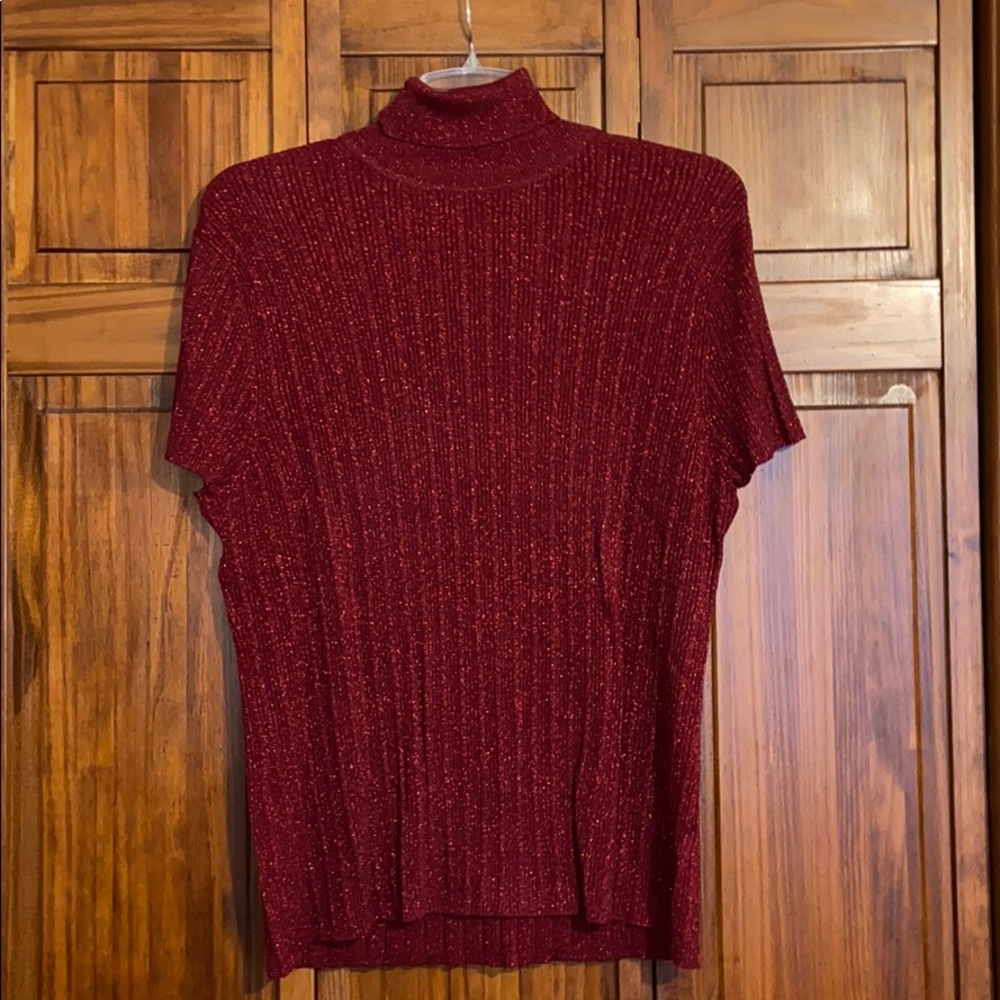 Sparkle Metallic Red Turtleneck size 3X